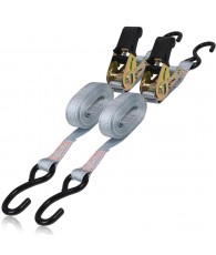 Ratchet Tie Down Set 2-Pc, Safety Tools, holding down cargo, ratchet straps, steel handle, polyester webbing tie down set.