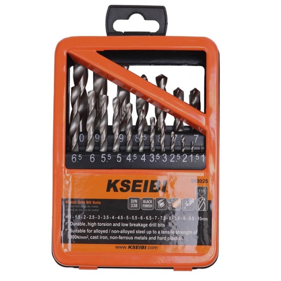 Straight Shank Kseibi Hss Fully Ground Metal Twist Drill Bit Set