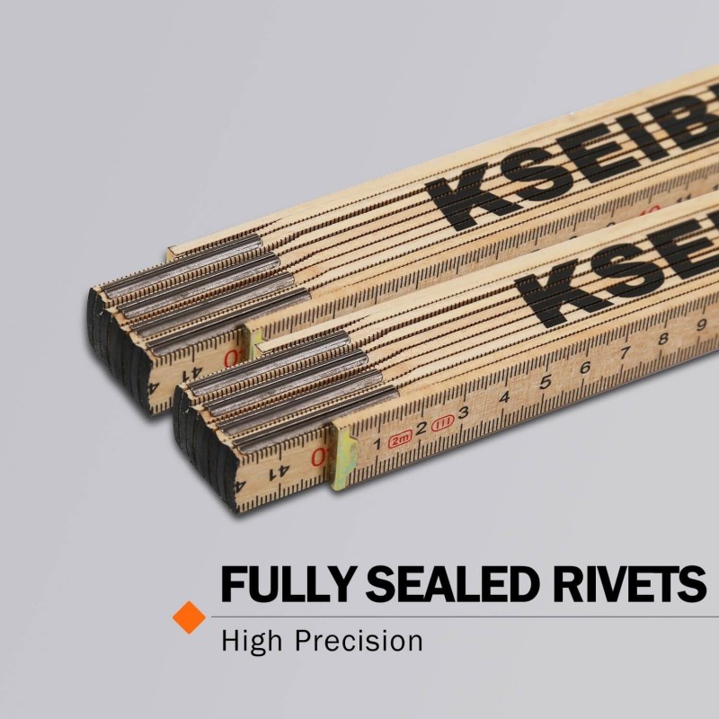 Wooden Folding Ruler, measuring & marking, sealed rivets, with slide, wooden Metric, measuring & leveling