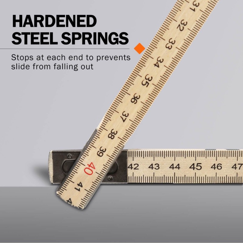 Wooden Folding Ruler, measuring & marking, sealed rivets, with slide, wooden Metric, measuring & leveling