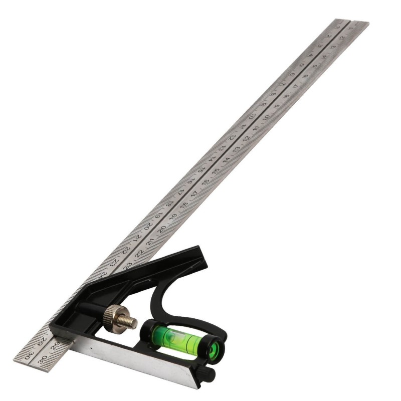 300mm Adjustable Engineers Combination Try Square Set Right Angle Ruler 12