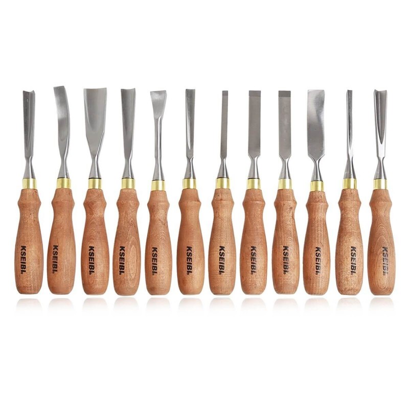 Wood Carving Chisel Set Wooden Handle 12-Pc, Cutters & Saws Tools, wood chisel set wood handle, wood craving set.