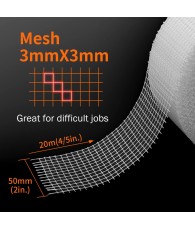 Fiberglass Mesh Tape 50mm X 20m,
durable mesh tape,
covering holes