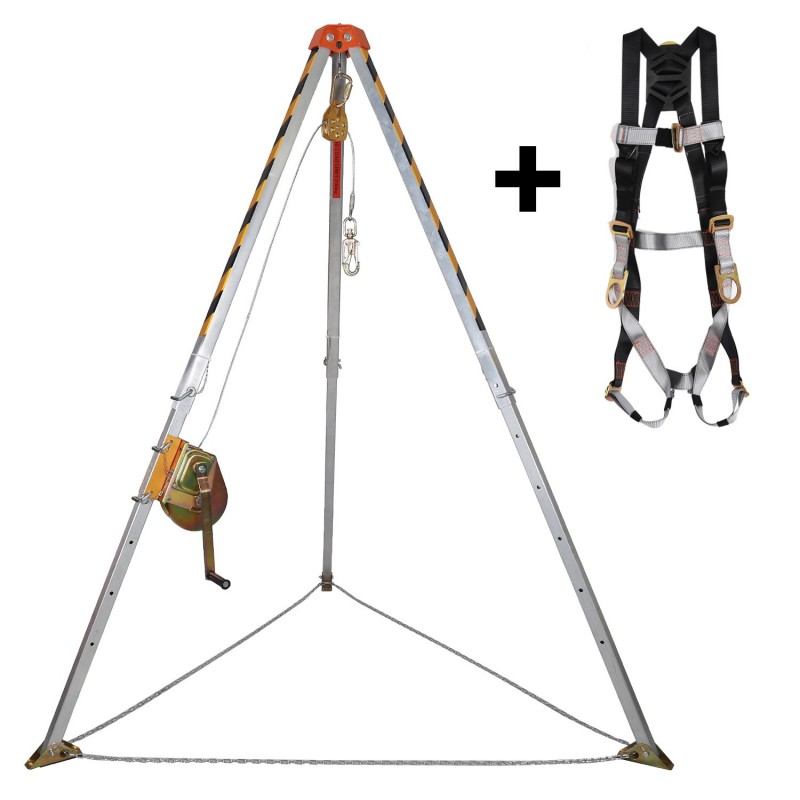 confined space tripod kit, for entry and rescue, equipments, all-in-one, requirements, safety tools