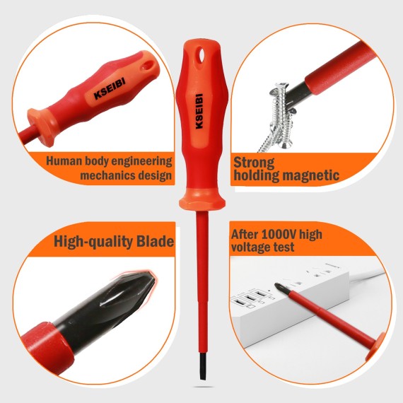 VDE Insulated Screwdriver, Screwdrivers, electrical safety, shock protection.