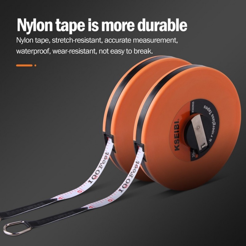 Long Fiberglass Tapes, measuring & marking, measuring tapes, for measuring distances, with metric and imperial scales