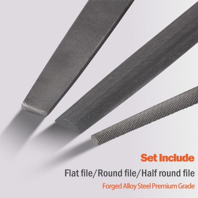 Steel File Sets 3-PC, Cutters & Saws Tools, steel hand file sets 3-pc, hardware & metalworking, smoothing or forming objects.