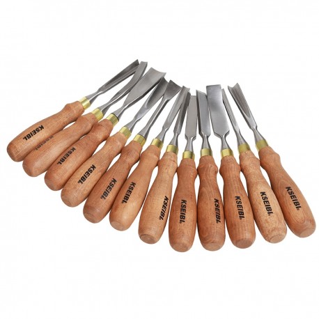 Wood Carving Chisel Set Wooden Handle 12-Pc.