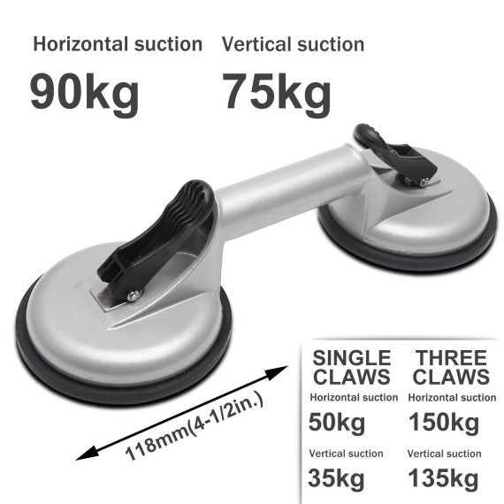 Levantador de ventosa con ventosa de aluminio resistente | KSEIBI