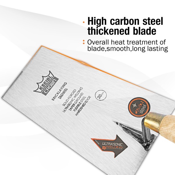 High-Quality Square Tip Bricklaying Trowel/Wood for Precision and Durability | KSEIBI