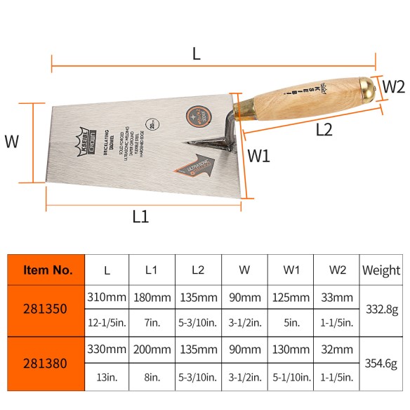 High-Quality Square Tip Bricklaying Trowel/Wood for Precision and Durability | KSEIBI