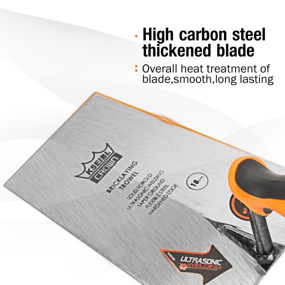 High-Quality Square Tip Bricklaying Trowel with ProGrip Handle for Precision Work | KSEIBI