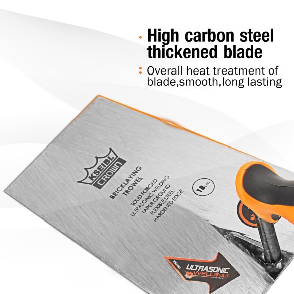 High-Quality Square Tip Bricklaying Trowel with ProGrip Handle for Precision Work | KSEIBI