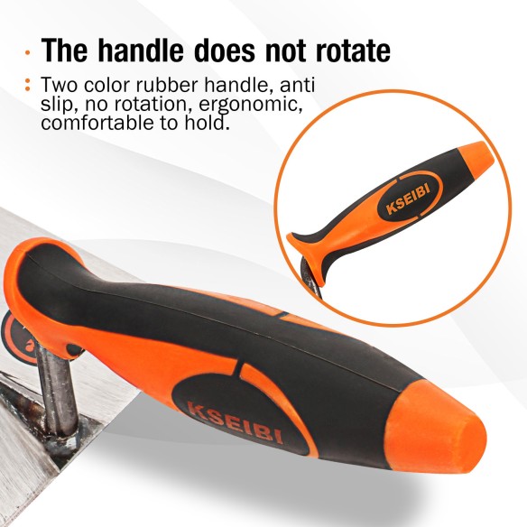 High-Quality Square Tip Bricklaying Trowel with ProGrip Handle for Precision Work | KSEIBI