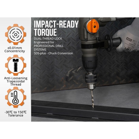 Adaptor mandrină SDS-plus / bright 1/2"-20 UNF pentru unelte electrice | KSEIBI