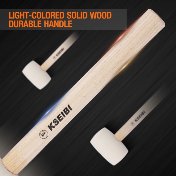 Premium Rubber Hammer Soft White Head for Precision Work | KSEIBI
