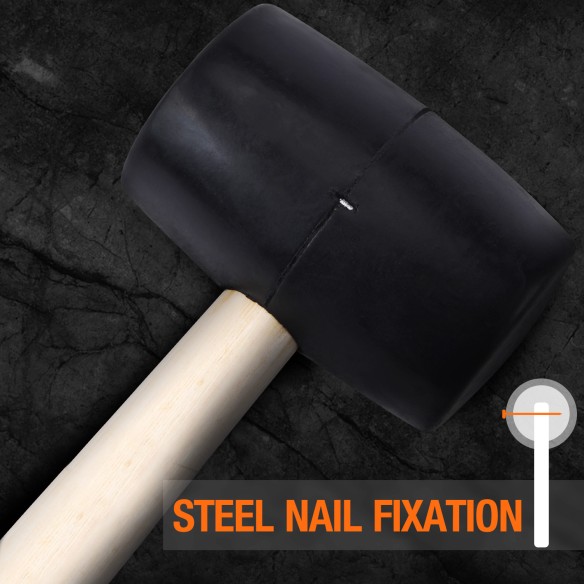 Martillo de goma con cabeza dura negra resistente y duradero | KSEIBI