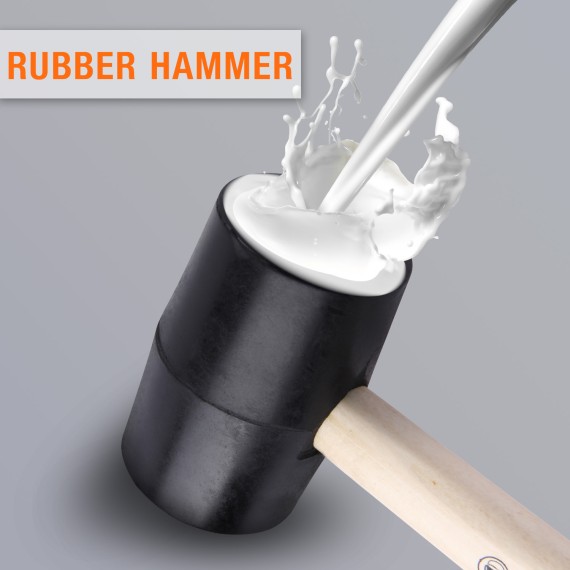 Martillo de goma con cabeza dura negra resistente y duradero | KSEIBI