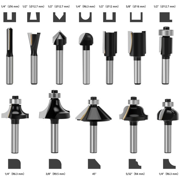 Premium Router Bit Set for Precision Woodworking Projects | KSEIBI