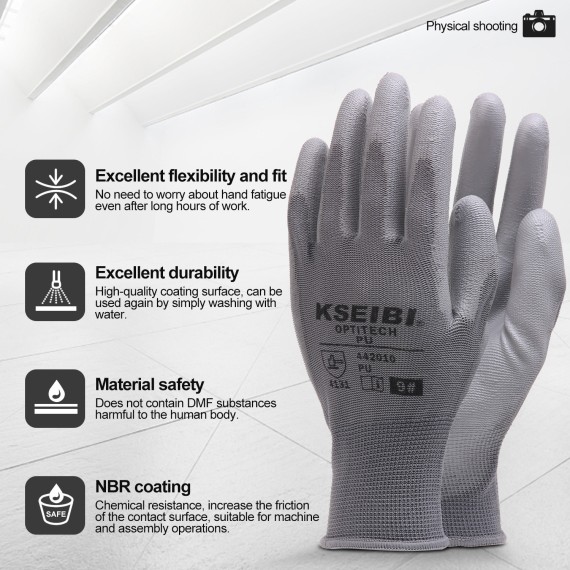 Guantes de pu para trabajo pesado resistente al desgaste | KSEIBI