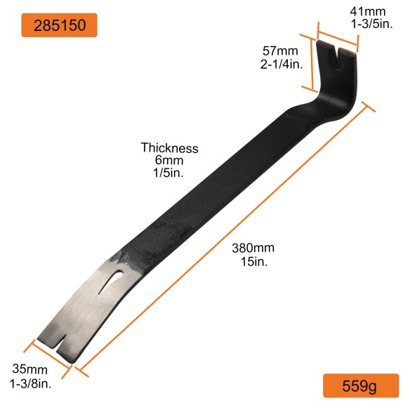 Barra di ferro 380×35×6 mm resistente e versatile | KSEIBI
