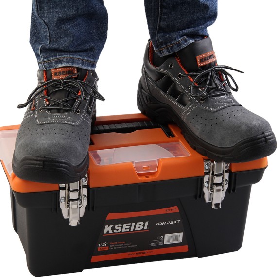 Caja de herramientas de plástico con cerradura resistente | KSEIBI