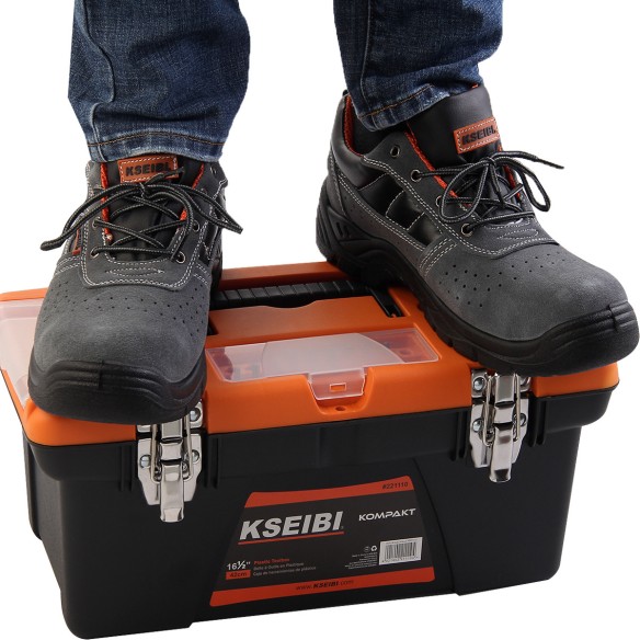 Caja de herramientas de plástico con cerradura resistente | KSEIBI