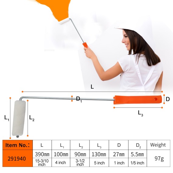 Professional Mini Paint Roller 100x10mm - Quality Tools for Precision Painting | KSEIBI