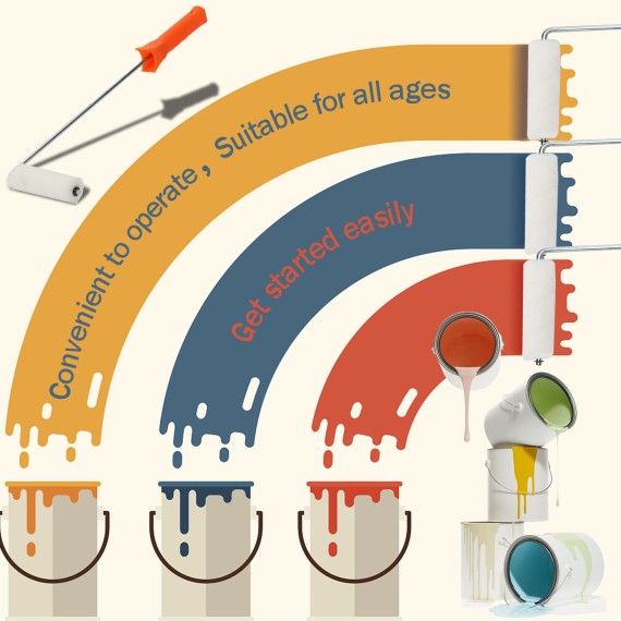 Rodillo de pintura mini 100x10mm para trabajos precisos | KSEIBI