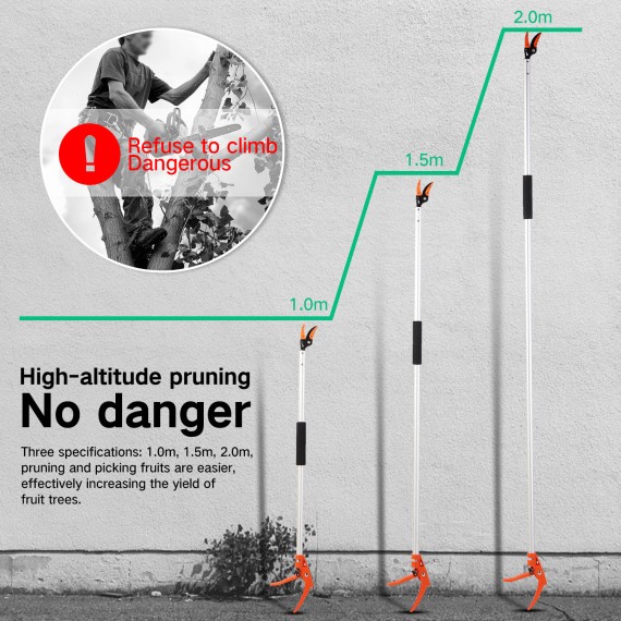 Effortlessly Trim and Hold with Long Reach Bypass Pruner | KSEIBI