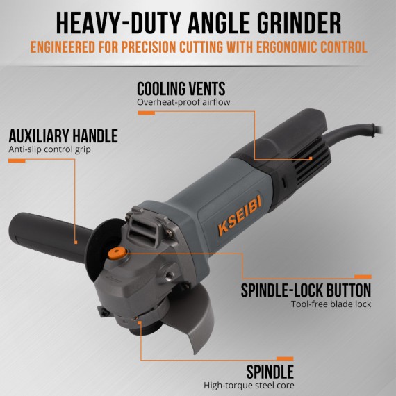 High-performance 100mm Angle Grinder for Precision Cutting and Grinding | KSEIBI