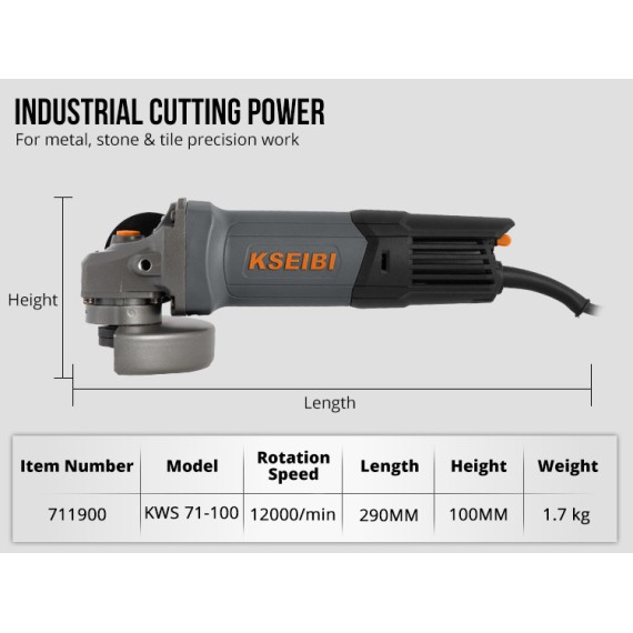 High-performance 100mm Angle Grinder for Precision Cutting and Grinding | KSEIBI