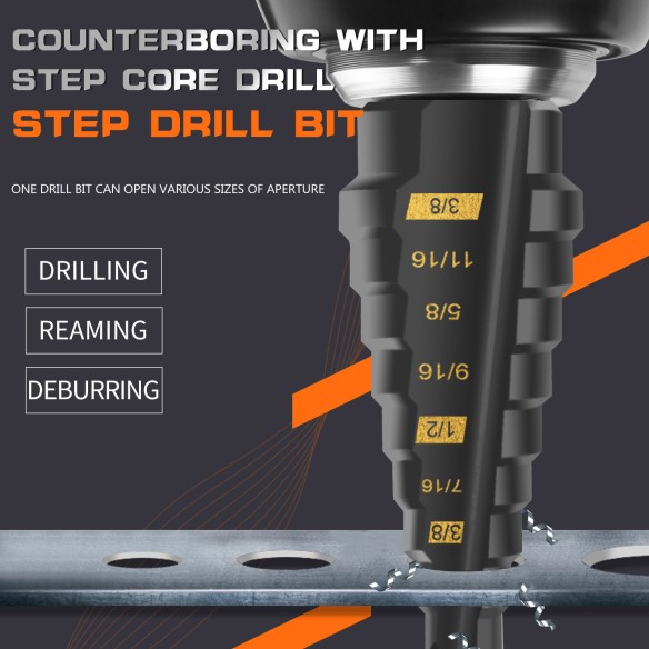 High-Speed Steel Step Drill Bit Set for Precision Drilling | KSEIBI