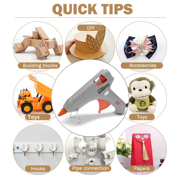 Pistola de Cola Dupla 20W: Ideal para Artesanato e Reparos | KSEIBI