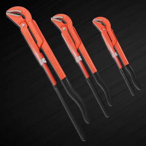 Llave de tubo con nariz doblada de 45 grados para fontanería | KSEIBI