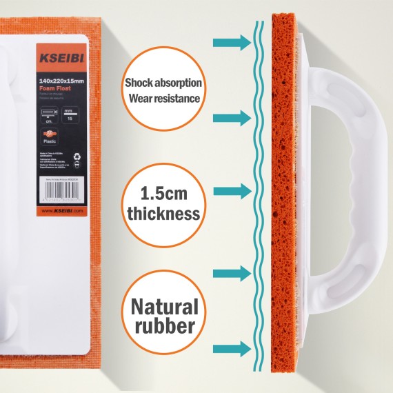 Frattazzo in spugna con manico in plastica resistente e pratico | KSEIBI