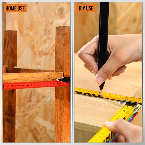 Descubre la versátil regla plegable de madera | KSEIBI