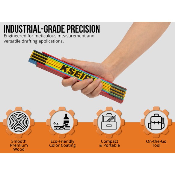 Riglă de lemn pliabilă pentru proiecte precise | KSEIBI