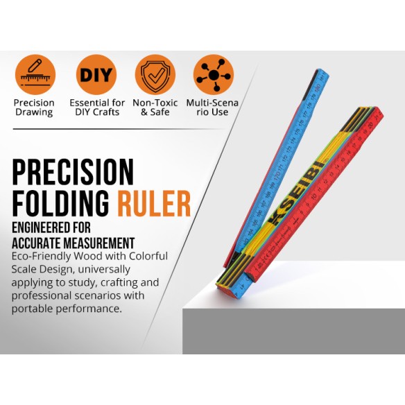 "Premium Wooden Folding Ruler for Accurate Measurements | KSEIBI"