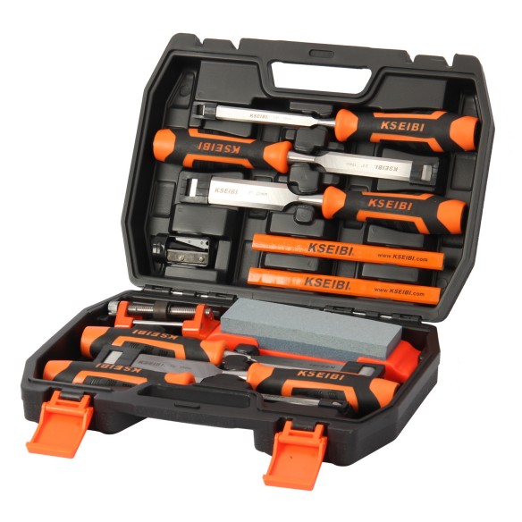 "Juego de cinceles para madera ProGrip 12-pc. de alta calidad | KSEIBI"