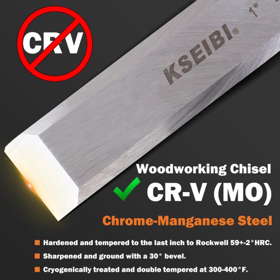 Juego de cinceles para madera ProGrip | Herramientas de carpintería de alta calidad | KSEIBI