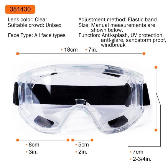 Wide-Vision Safety Goggle Clear Lens for Ultimate Protection | KSEIBI