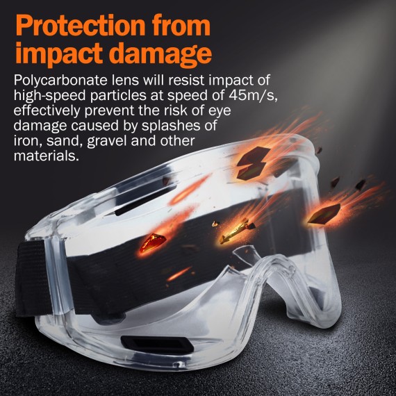 Ochelari de protecție cu vedere largă și lentilă clară pentru lucrul în siguranță | KSEIBI