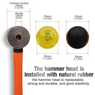 Maillet en caoutchouc double sens ProGrip pour travaux efficaces | KSEIBI 2