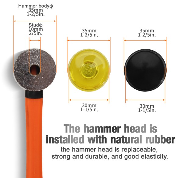 Durable Two Way Rubber Mallet ProGrip for Precision Work | KSEIBI