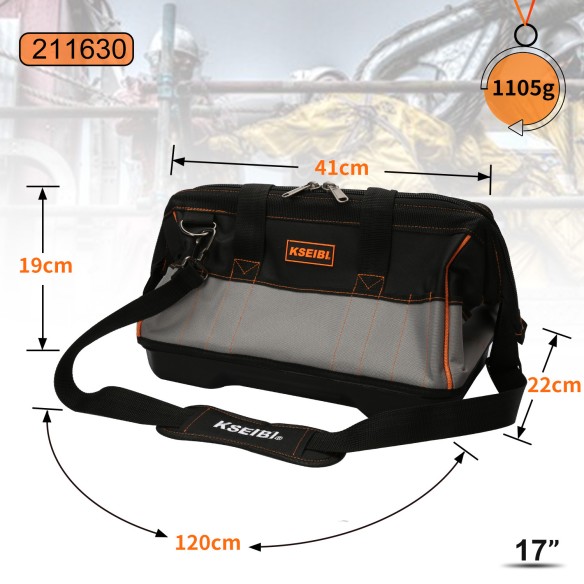 Durable Tool Bag with Plastic Base for Easy Transportation | KSEIBI