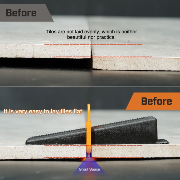 "Professional Tile Leveling System Wedges for Perfect Flooring Alignment | KSEIBI"