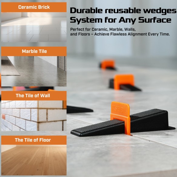"Professional Tile Leveling System Wedges for Perfect Flooring Alignment | KSEIBI"