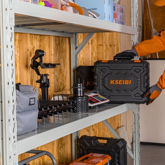 Lagerregal 2,5 m Stahl weiß, 4 Böden, 800 kg Tragkraft | KSEIBI