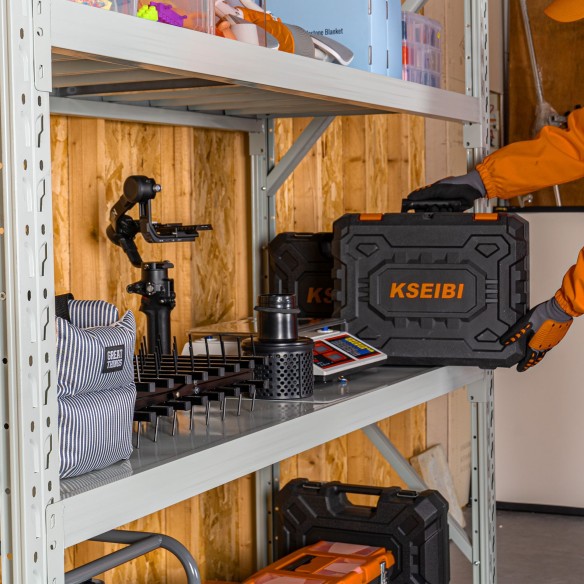 Steel Freestanding 4‑Tier Storage Shelf 2.5m White Powder-Coated | KSEIBI